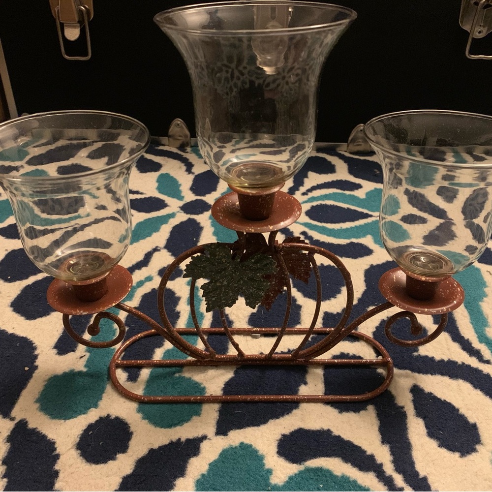 Fall Metal Candle Holder